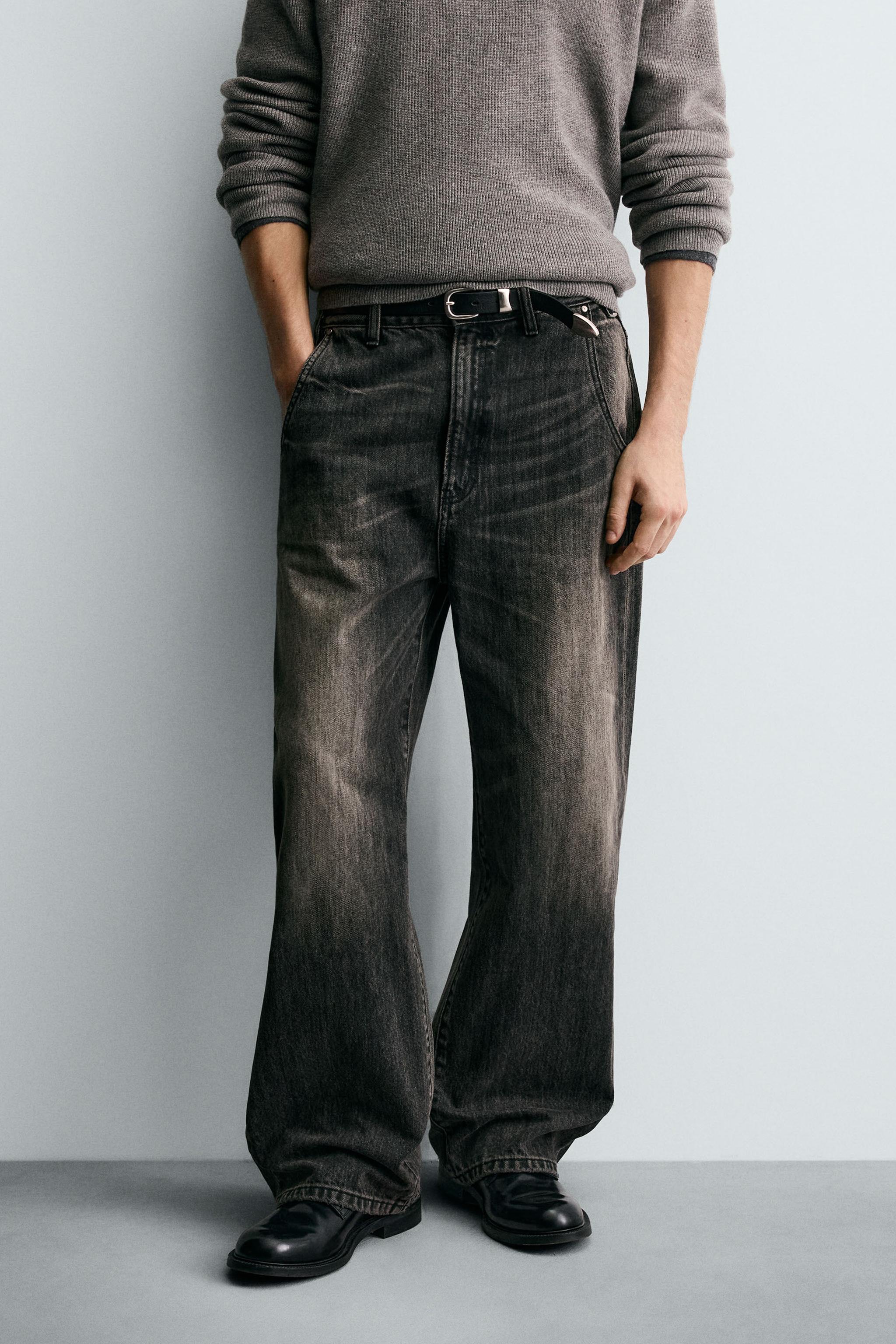 JEANS WIDE FIT - Carbón | ZARA Chile