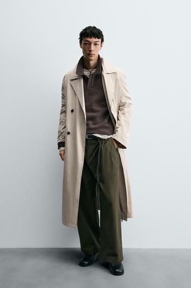 WIDE-LEG CHINO TROUSERS - Khaki by Zara