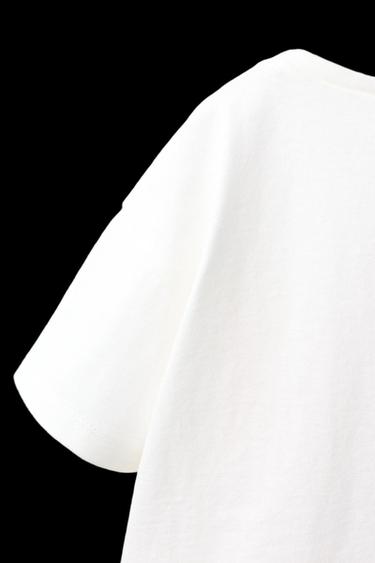 CAMISETA APLIQUE FLROES - Blanco roto de Zara