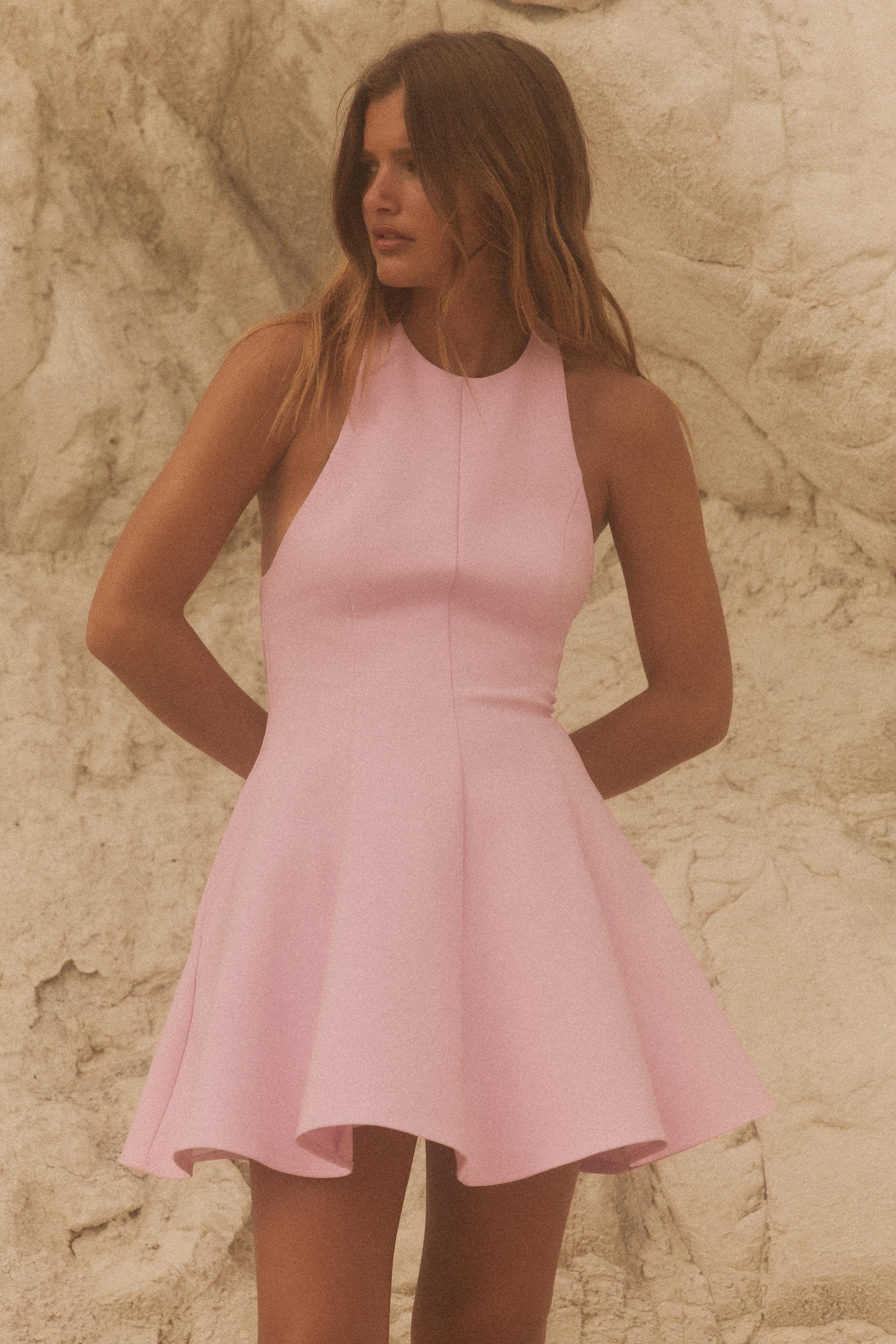 Zara SHORT HALTER GODET DRESS | Yorkdale Mall