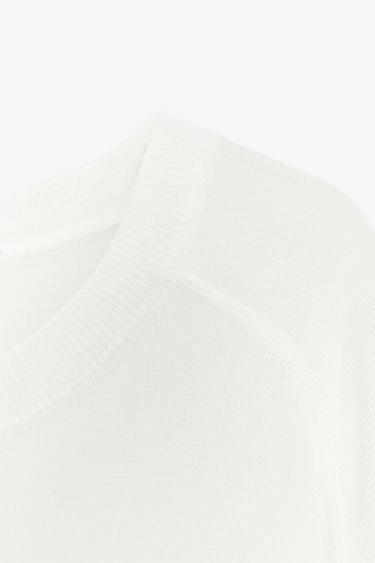 TOP OVERSIZE EN MAILLE UNIE - Blanc de Zara - Image 8