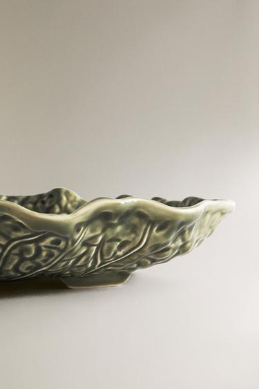 CABBAGE STONEWARE SERVING DISH - Green by Zara - Image 3