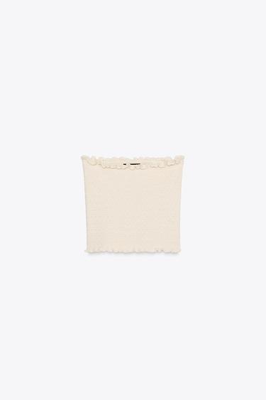 KNIT BANDEAU TOP - Ecru by Zara