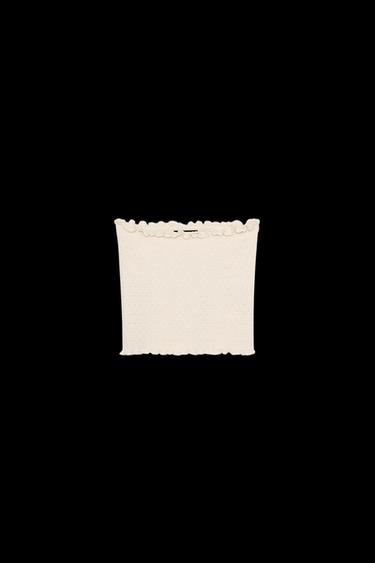 KNIT BANDEAU TOP - Ecru by Zara