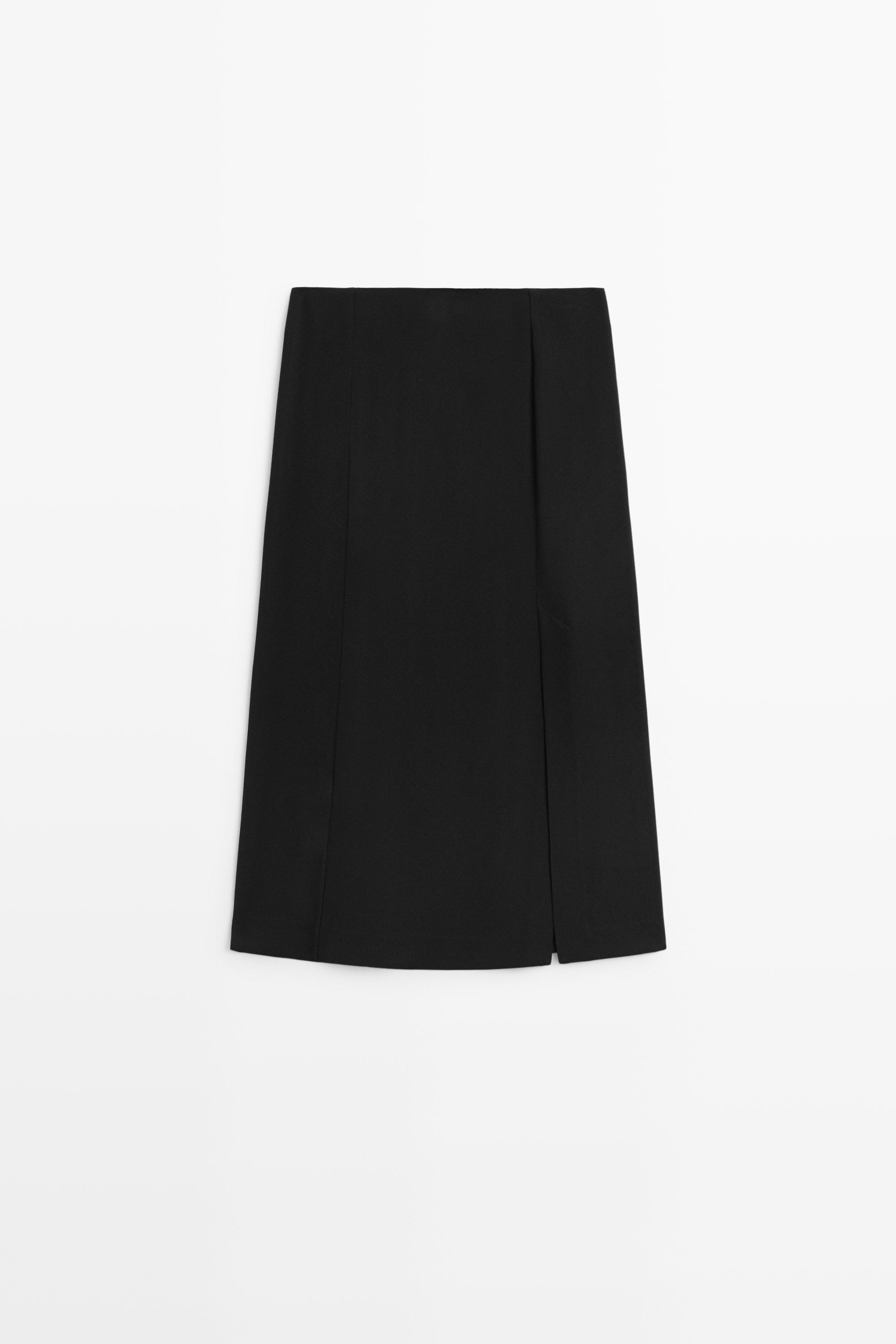 Midi skirt with button detail