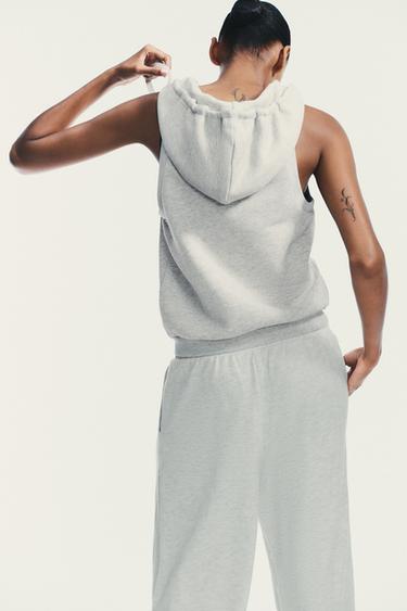 FLEECE HOODED GILET - Grey marl by Zara - Image 3