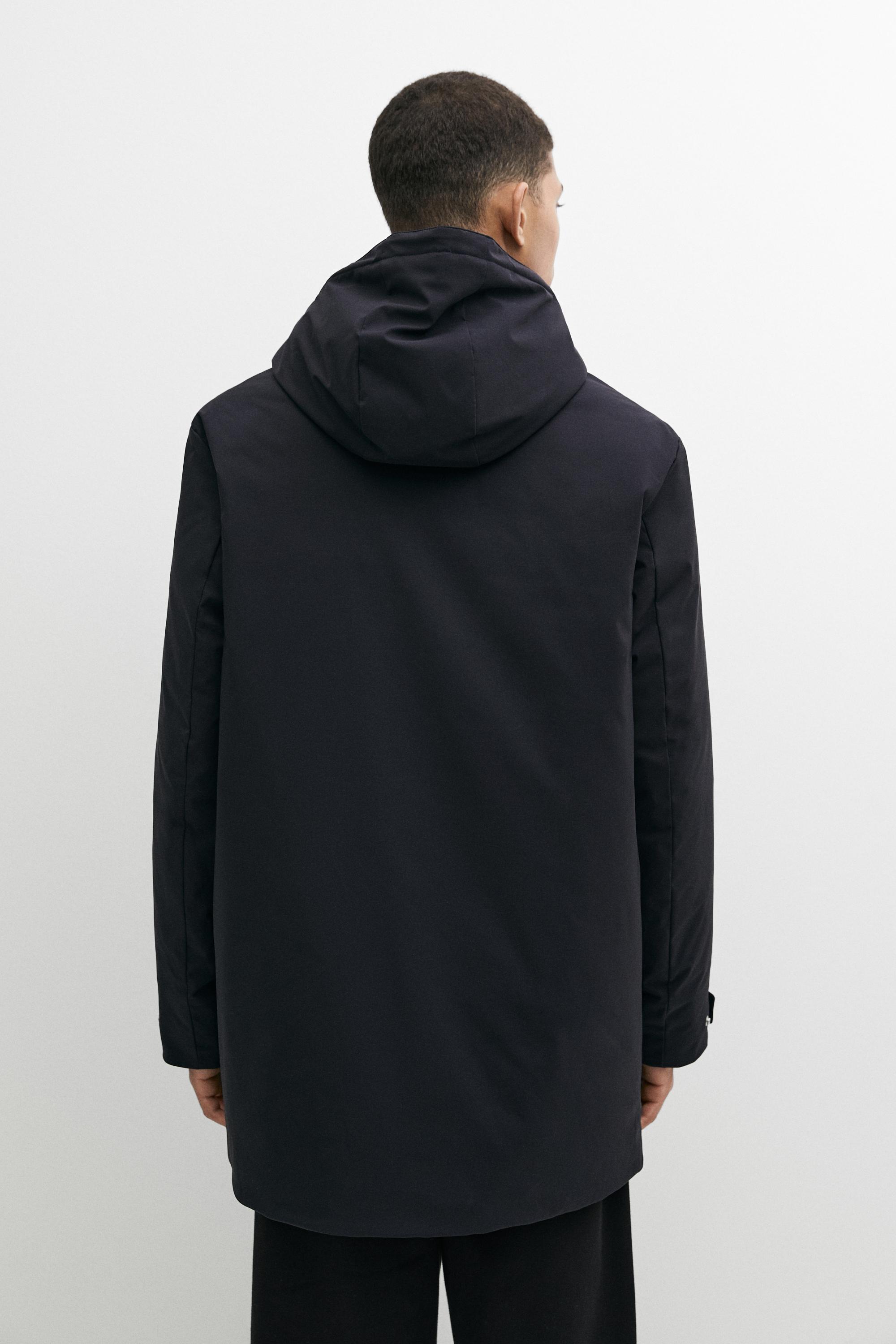 Long quilted hooded parka