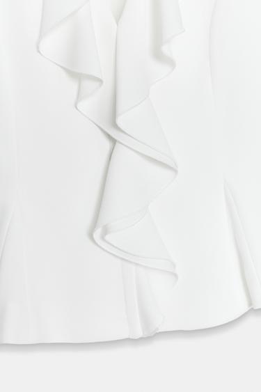 VESTE À MANCHES COURTES ET VOLANTS - Blanc cassé de Zara - Image 7