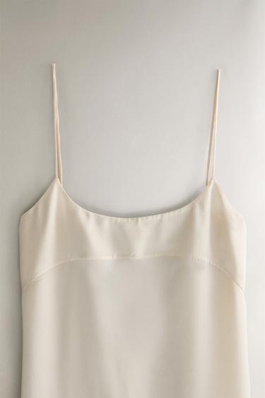 CHEMISE DE NUIT SOIE BEIGE - Écru de Zara - Image 1