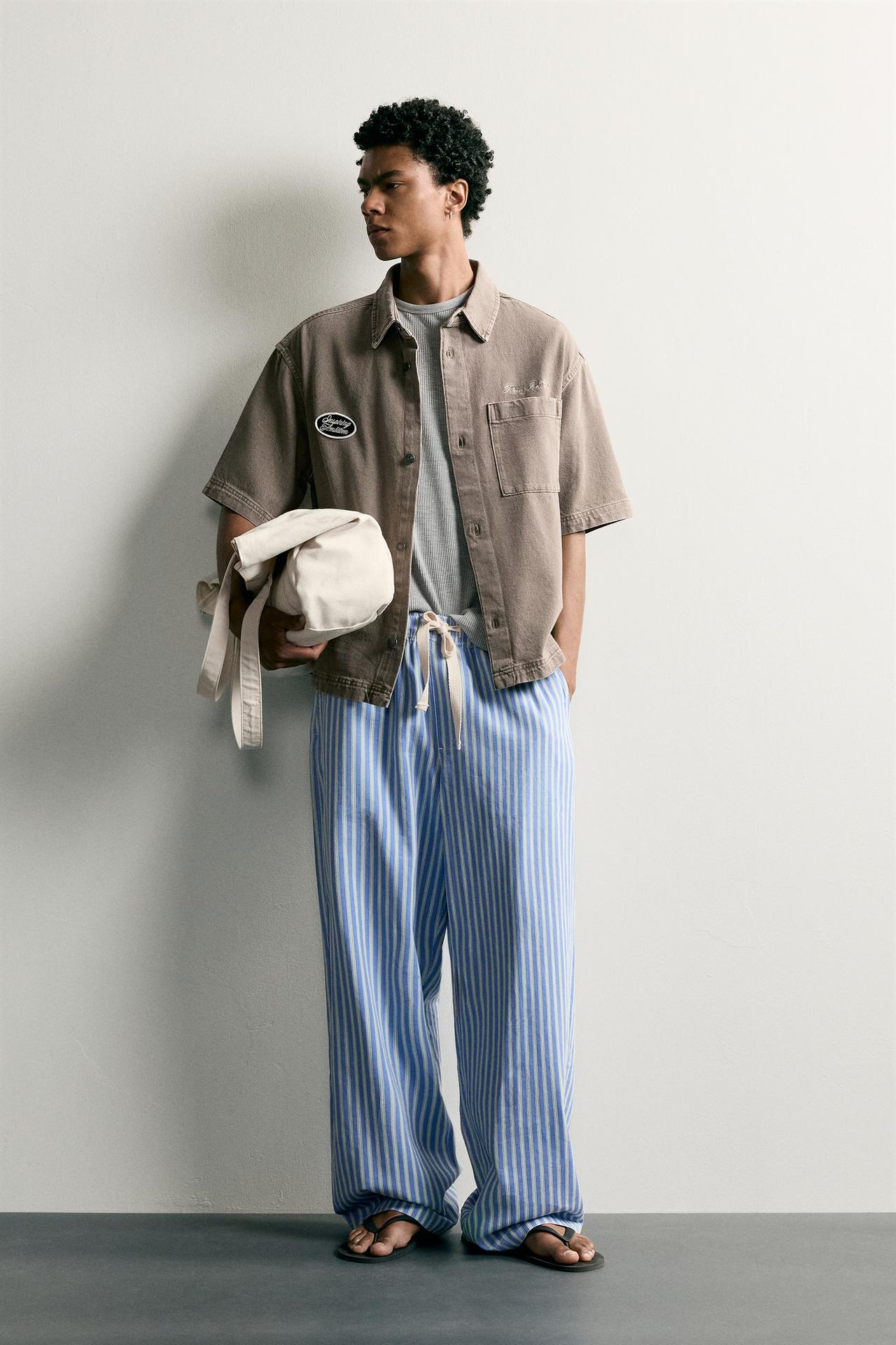 BOXY FIT PATCH OVERSHIRT — Brown / Taupe