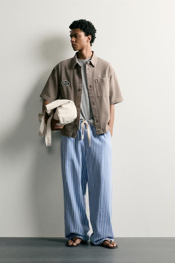 Zara BOXY FIT PATCH OVERSHIRT - Brown / Taupe - Image 0