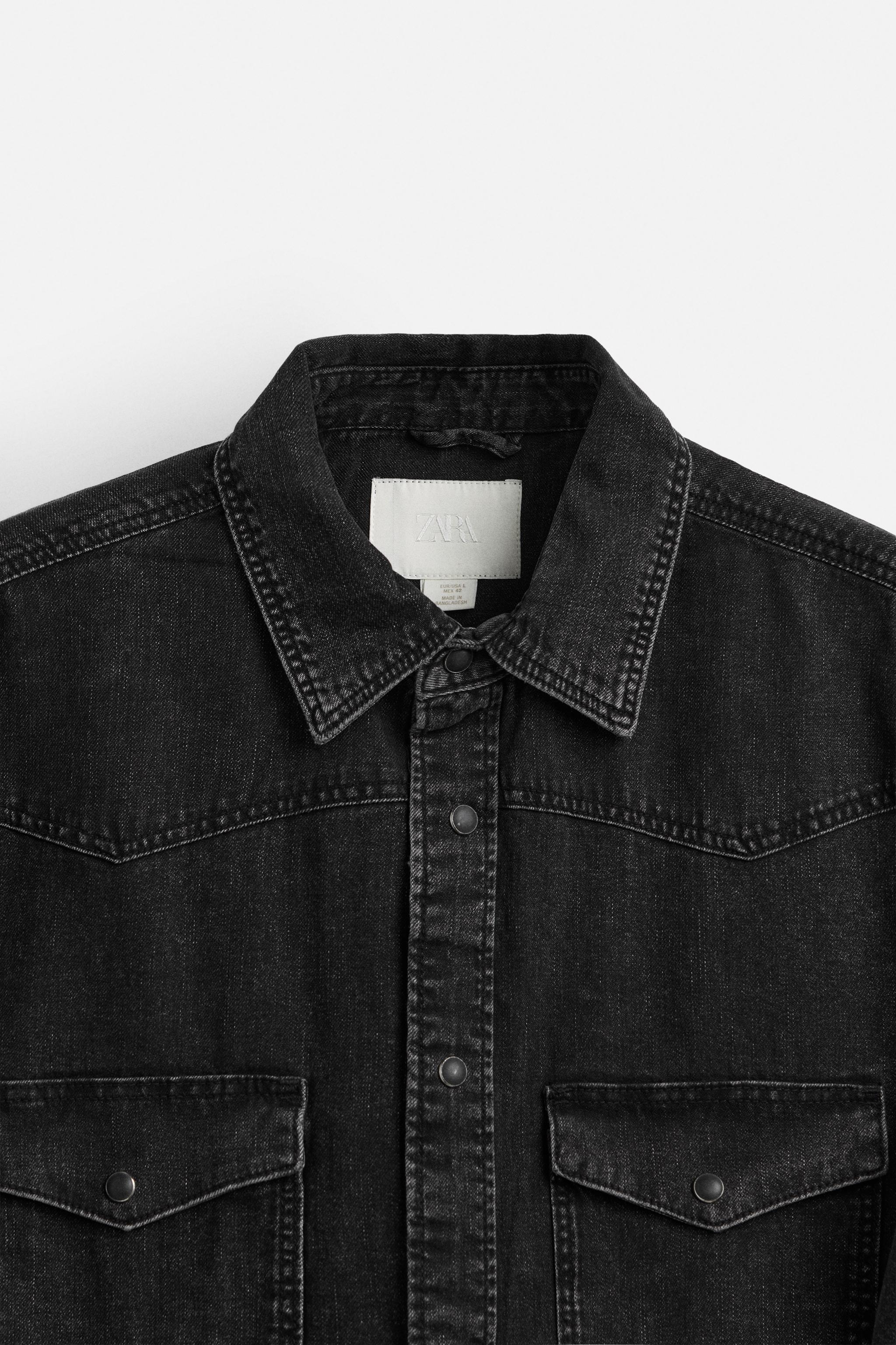 WESTERN DENIM SHIRT WITH POCKETS - Blue | ZARA United States