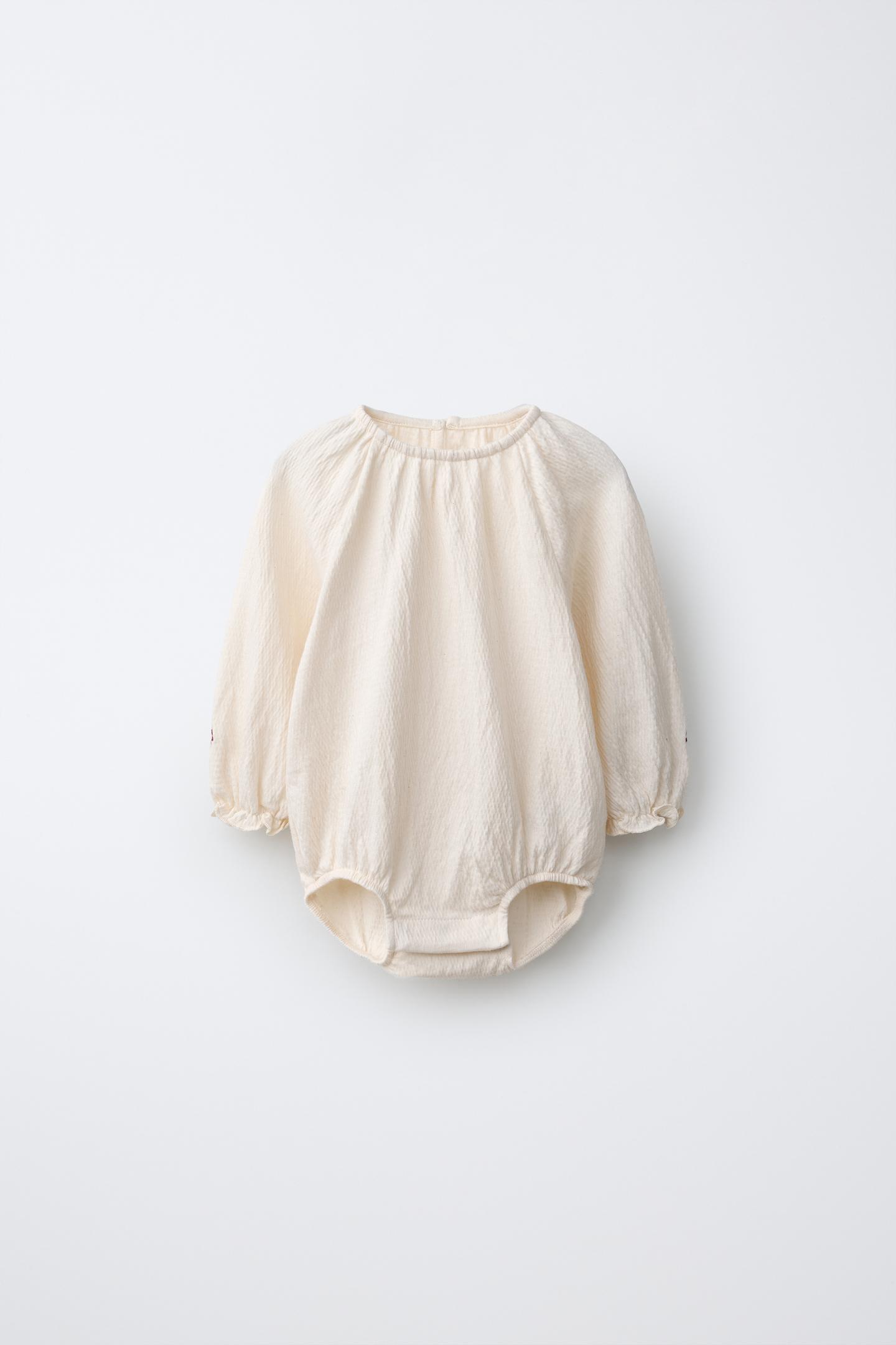 Боди Flower для детей, вышивка — Zara, цвет: Экрю — фото 1