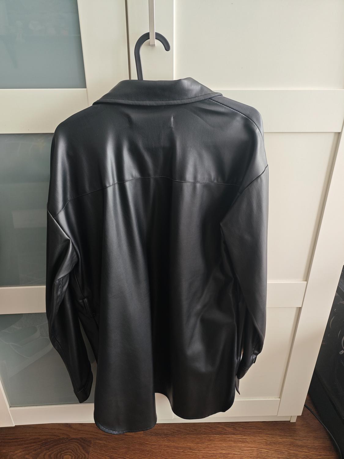 FAUX LEATHER LONG OVERSHIRT - Image 2