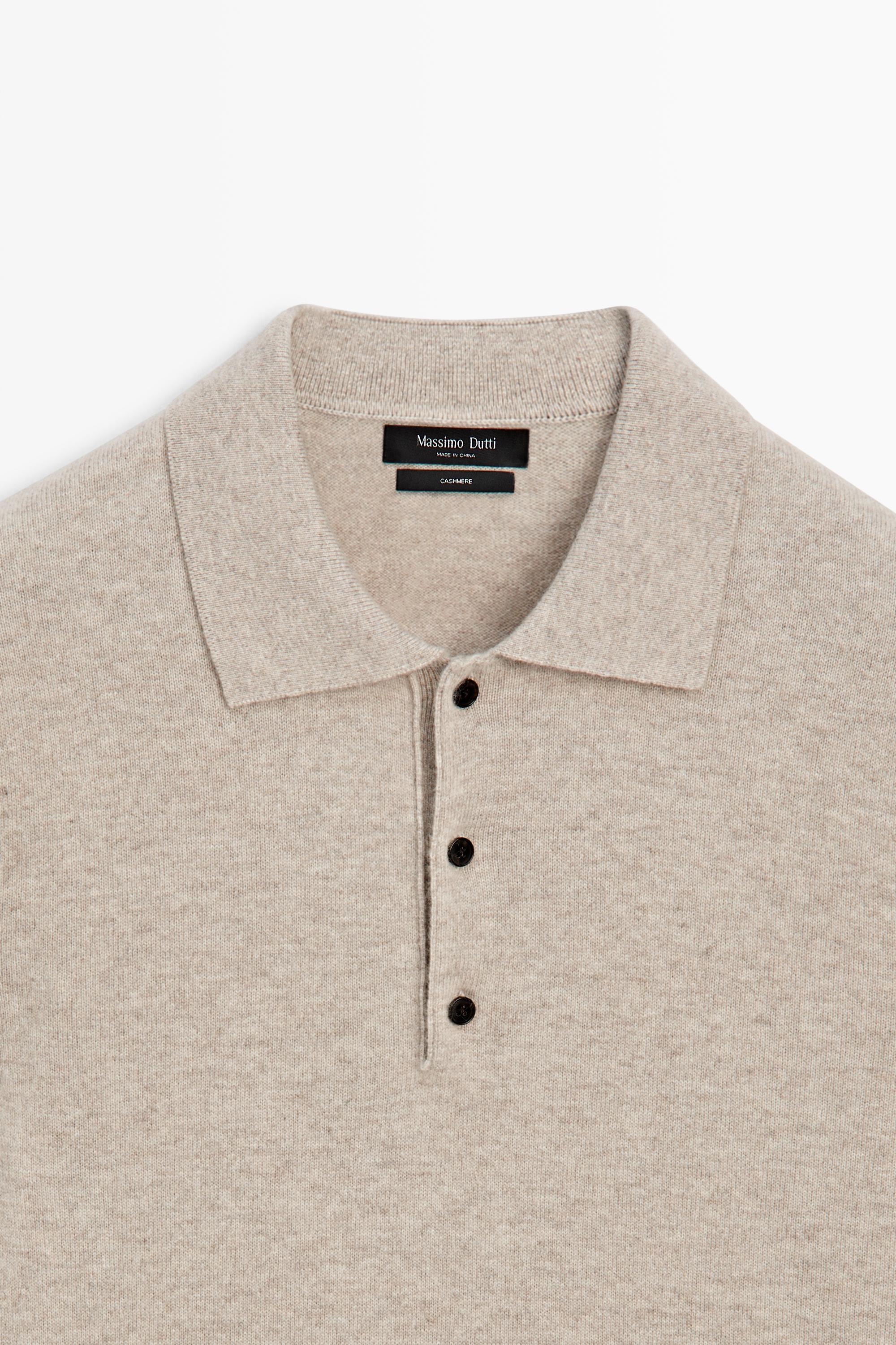 Pull polo en maille 100 % cachemire