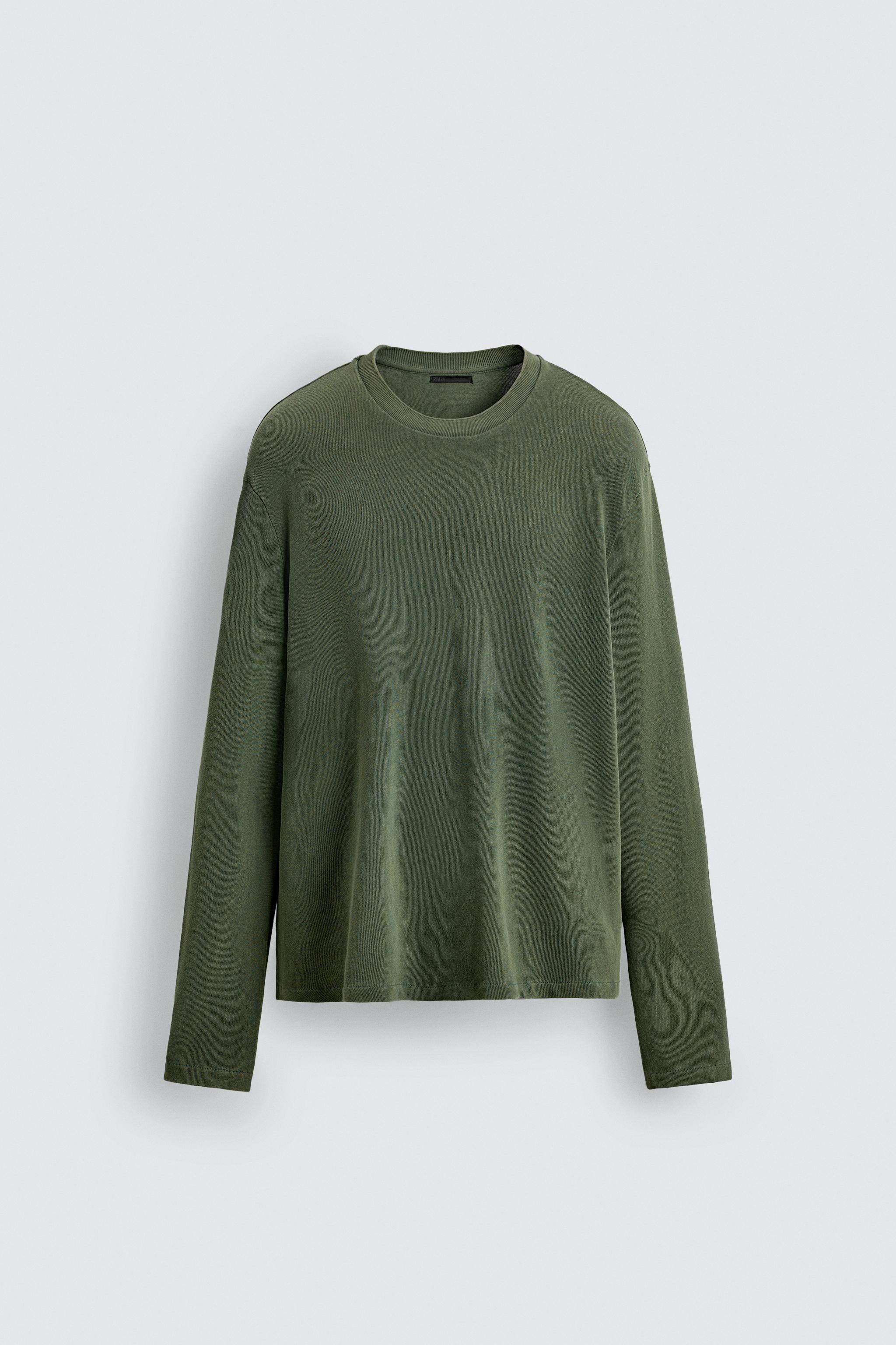 安心★関税込み★ZARA★WASHED CREW NECK SWEATSHIRT WASHED COTTON SWEATER - Black | ZARA United States