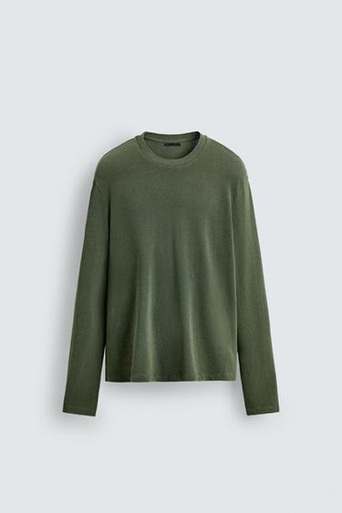 ウォッシュドコットンセーターrウォッシュグリーンZaraのウォッシュドコットンセーター - rウォッシュグリーン