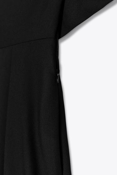 Zara V-NECK MIDI DRESS ZW COLLECTION - Black