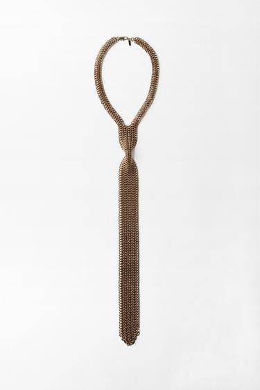 Zara METAL TIE NECKLACE - Golden