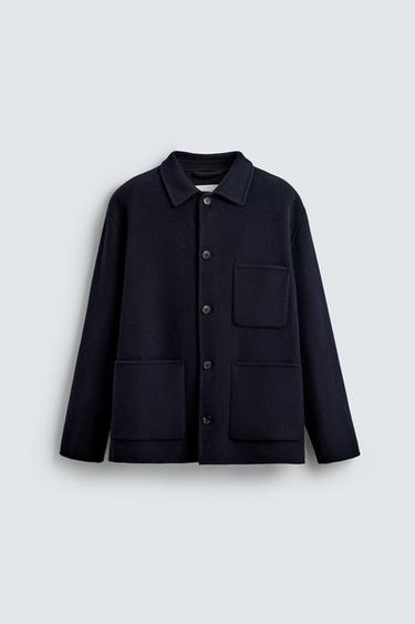 SOBRECAMISA LANA BOLSILLOS - Marino de Zara