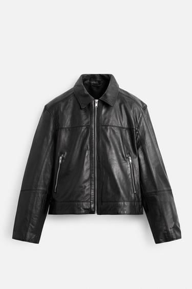 BOXY FIT LEDERJACKE - Schwarz von Zara - Bild 0