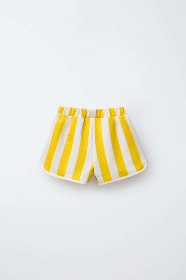 STRIPED BERMUDA SHORTS CASA LAWA © X ZARA KIDS - Yellow by Zara - Image 1