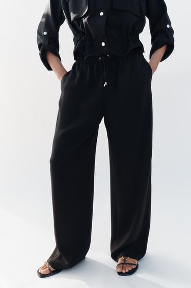 PANTALON FLUIDE STYLE PYJAMA - Noir de Zara - Image 1