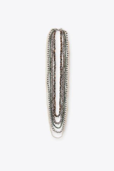 PACK OF 2 BEADED FAUX PEARL NECKLACES - Pearl grey by Zara - Image 4