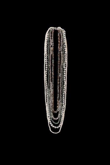 PACK 2 COLLARES ABALORIOS PERLAS - Gris perla de Zara