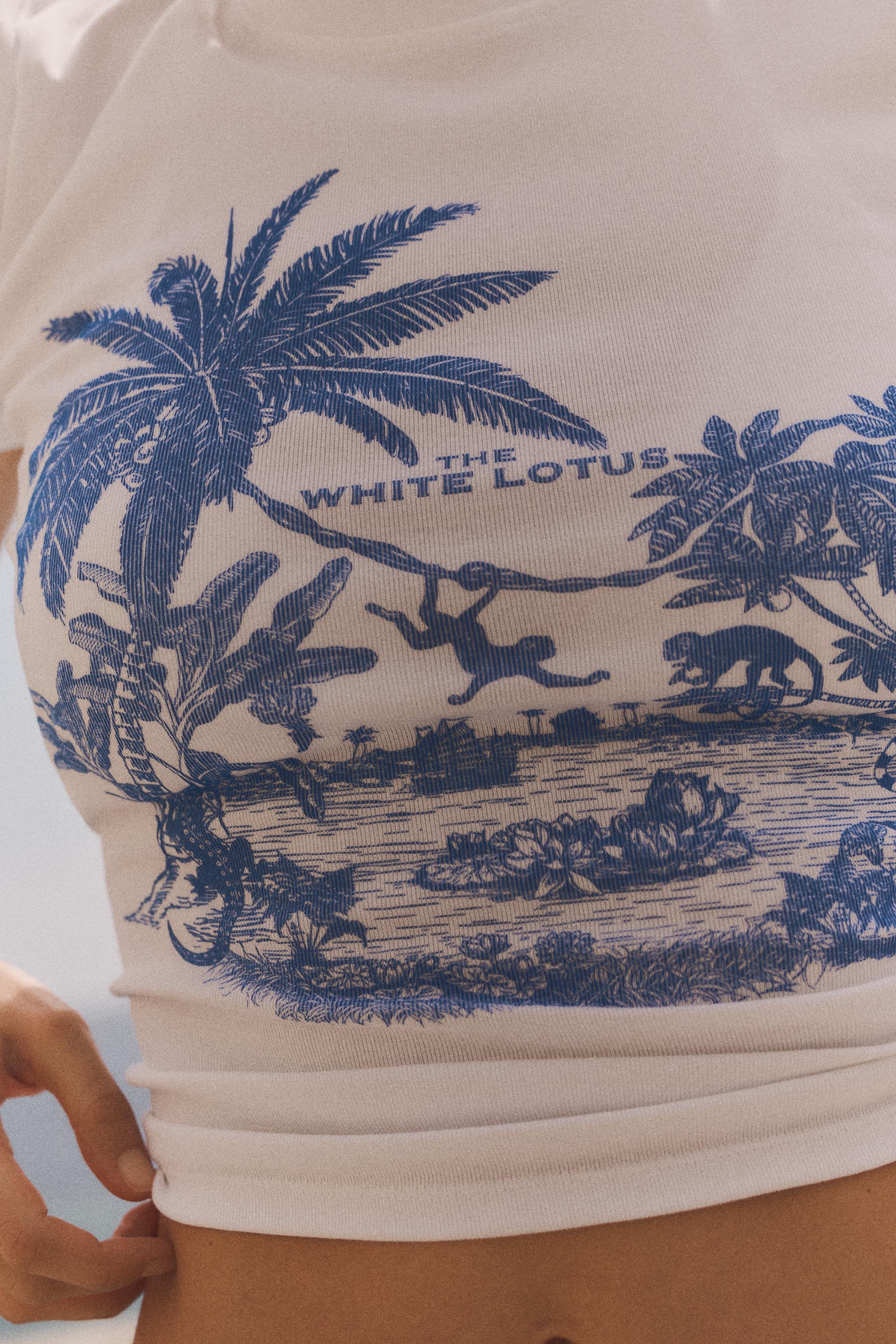 THE WHITE LOTUS T-SHIRT - White | ZARA Australia