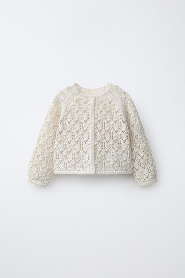 КАРДИГАН ИЗ СМЕСОВОГО ЛЬНА — СВЕТЛО-БЕЖЕВЫЙ от Zara