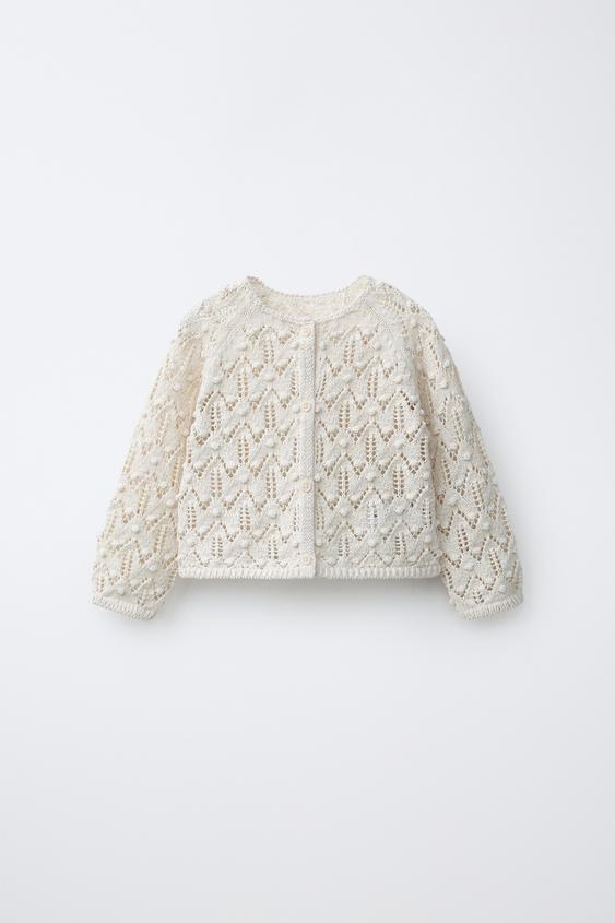 CHAQUETA PUNTO CON LINO - Beige claro de Zara - Imagen 0