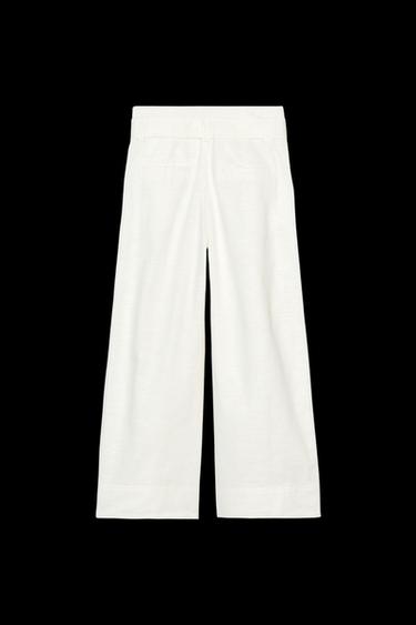 CULOTTE TROUSERS WITH BELT - White by Zara