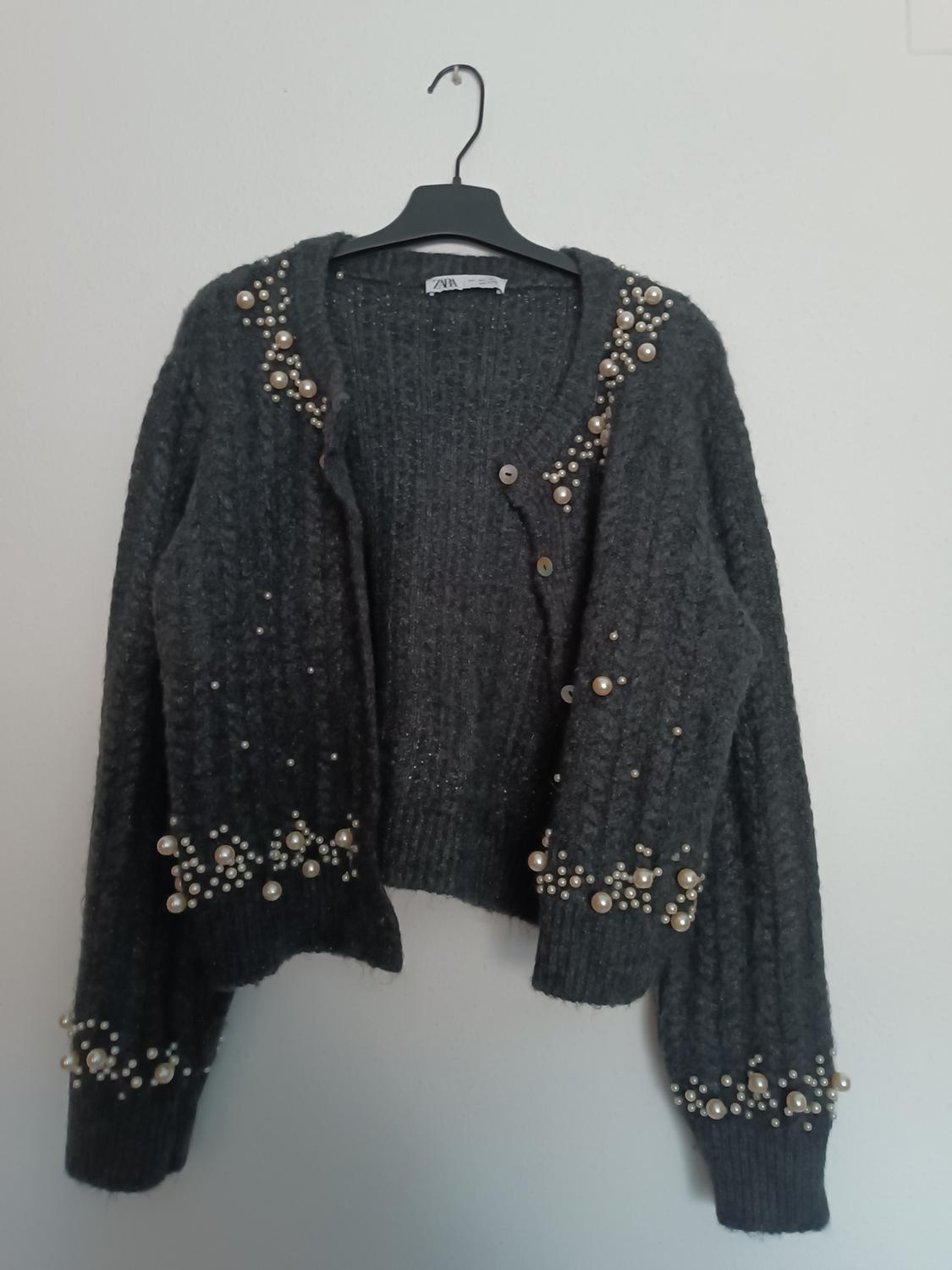 KNIT CARDIGAN WITH FAUX PEARLS - Image 8