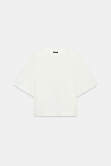 Zara SHORT SLEEVE T-SHIRT - Oyster-white