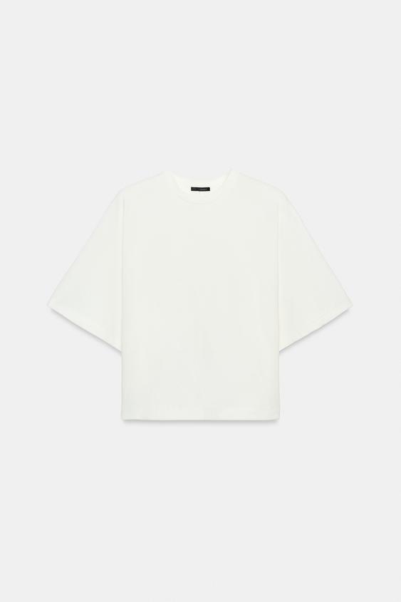 CAMISETA MANGA CORTA - Blanco roto de Zara - Imagen 0