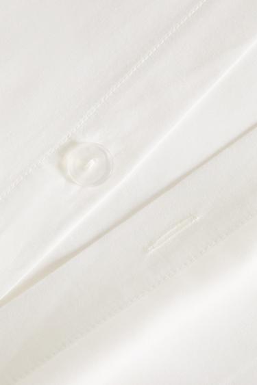 SATEEN FLAT SHEET WITH HEMSTITCH EMBROIDERY - Oyster-white by Zara - Image 3