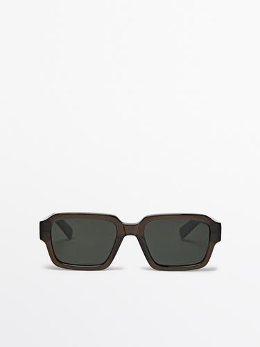 Gafas de sol rectangulares - Verde de Zara - Imagen 0