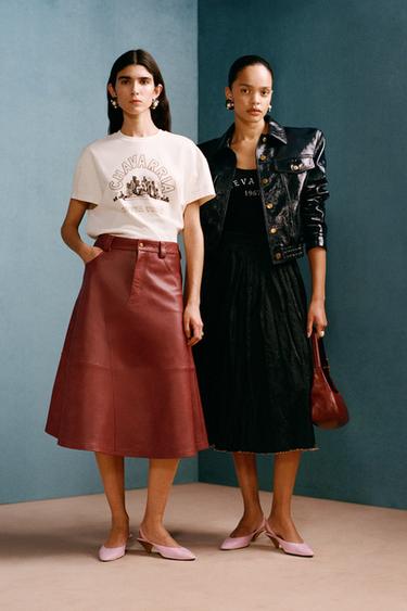 LEATHER MIDI SKIRT WILLY CHAVARRIA X ZARA - dark russet by Zara - Image 2