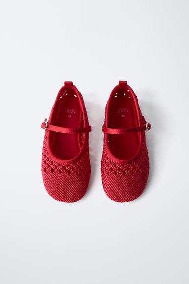CUT-OUT BALLET FLATS - Red by Zara - Image 3