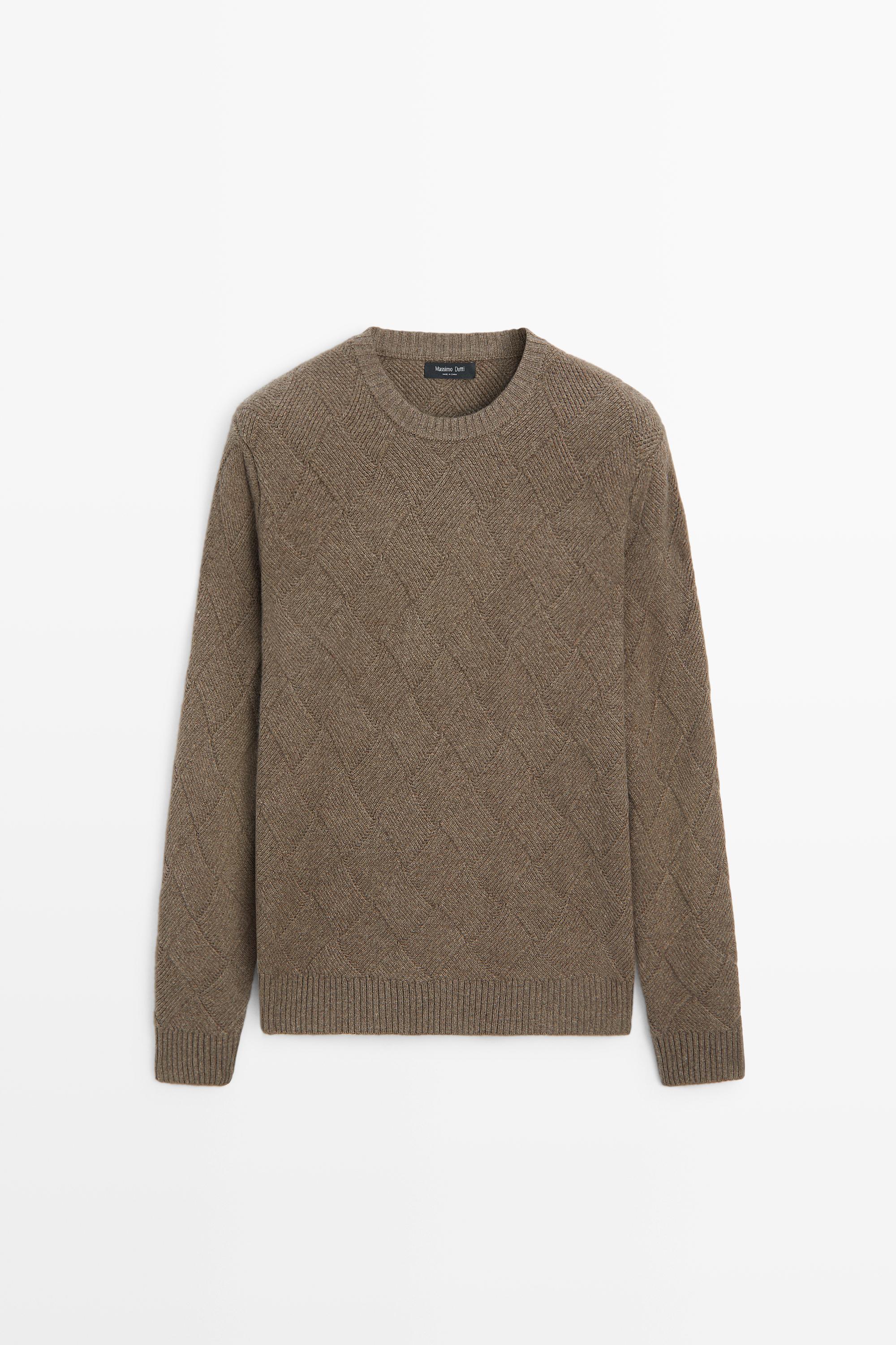 Pull col rond en maille mélangée