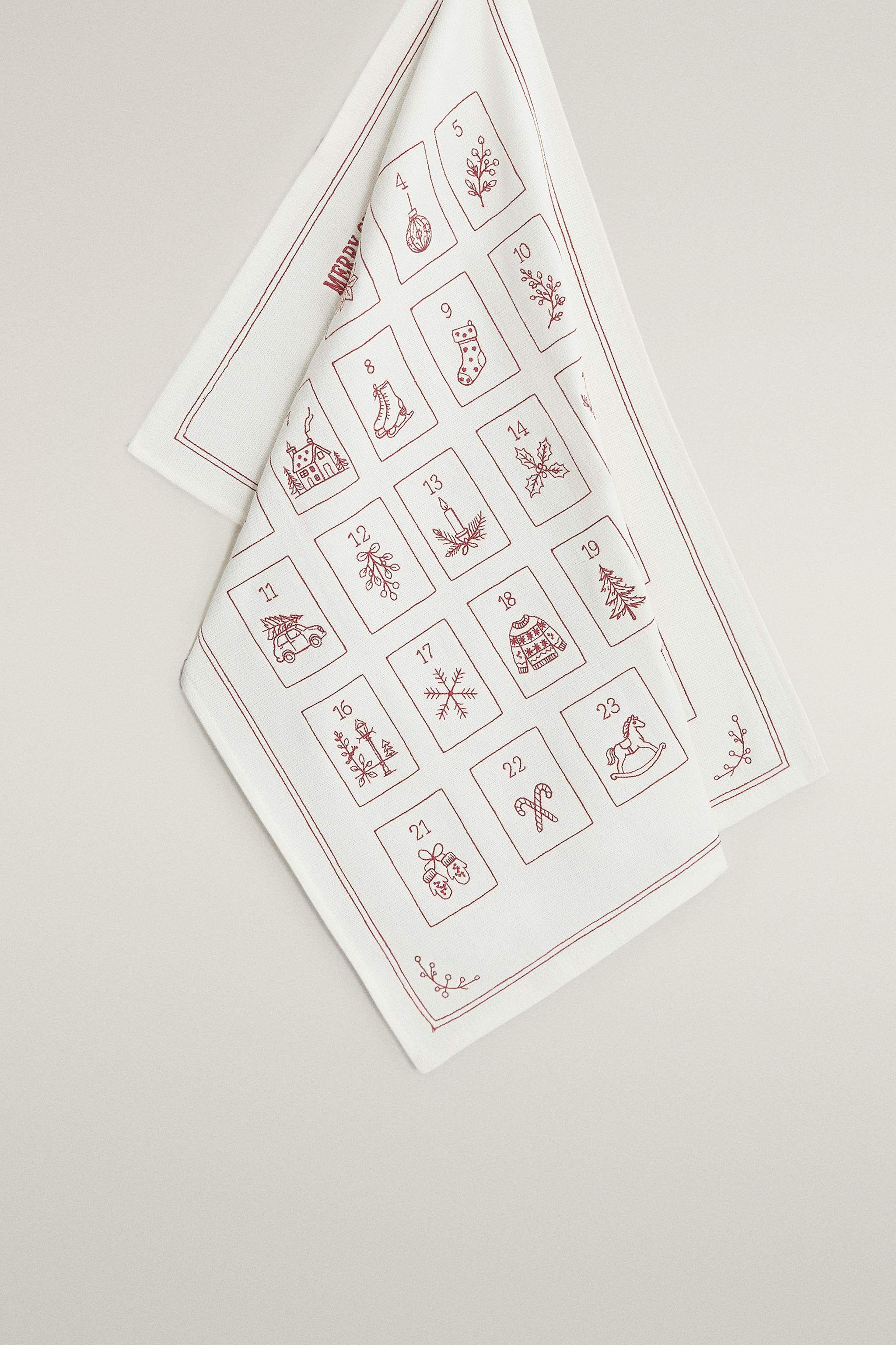 CHRISTMAS ADVENT CALENDAR KITCHEN TOWEL
