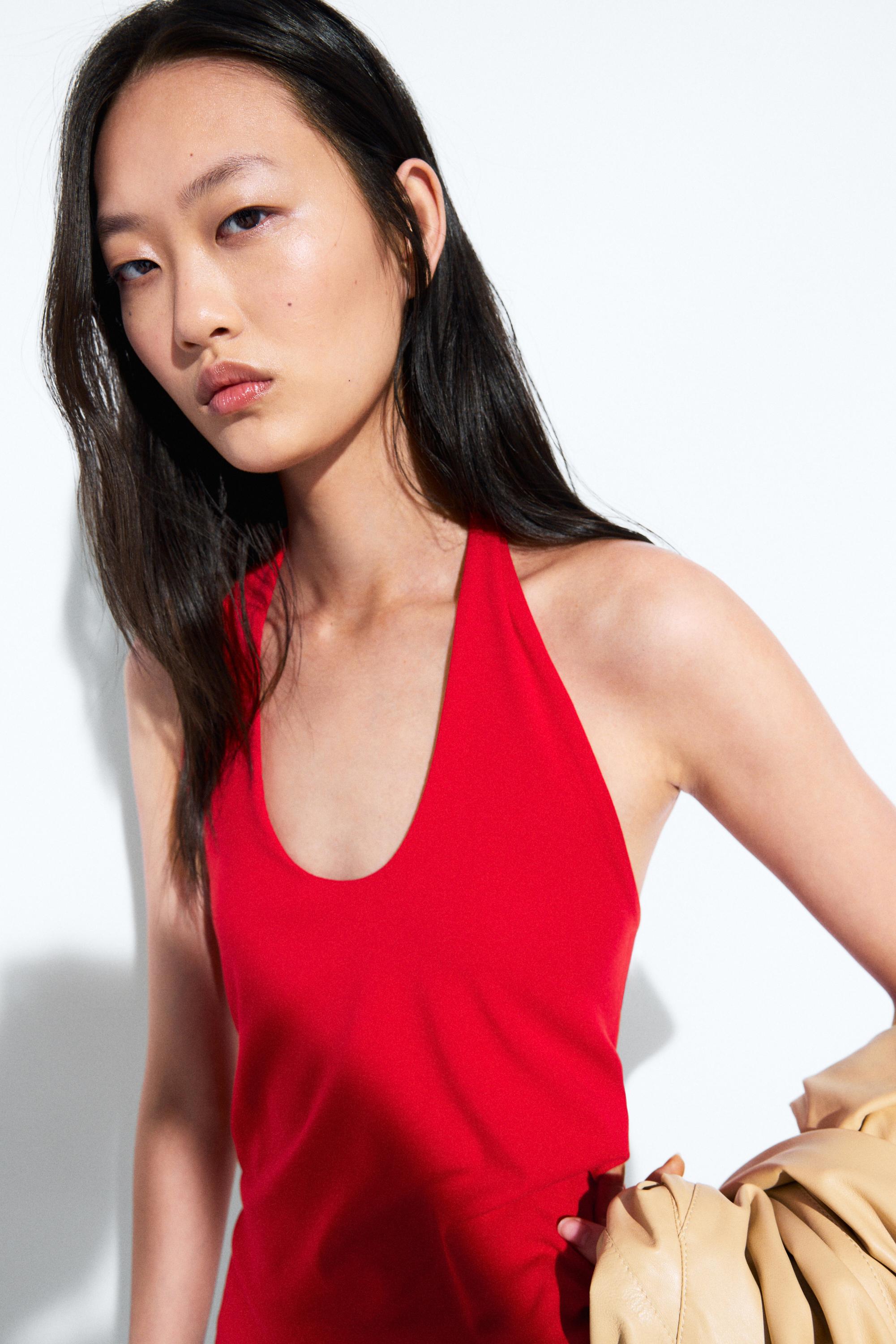 Cotton modal blend halter top