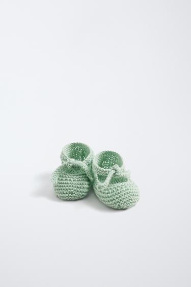 COTTON TIE BOOTIES - Sky Blue by Zara - Image 0