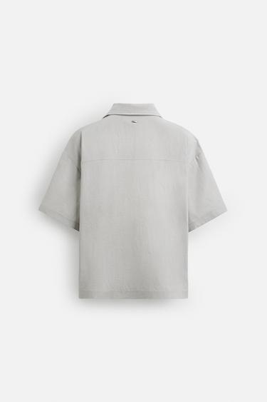 CHEMISE TECHNIQUE RELAXED FIT - Gris perle de Zara - Image 7