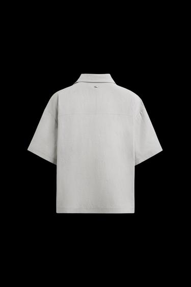 Zara RELAXED FIT TECHNICAL SHIRT - Pearl gray