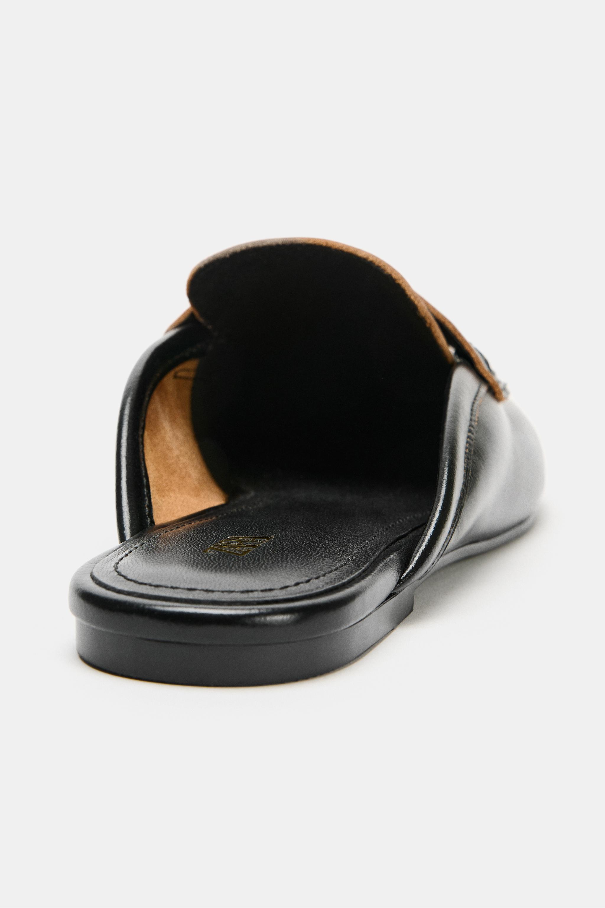 LEATHER SLINGBACK LOAFERS