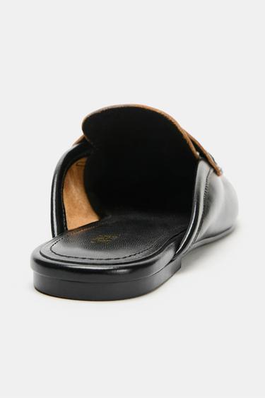 LEATHER MULE LOAFERS - Black by Zara - Image 4