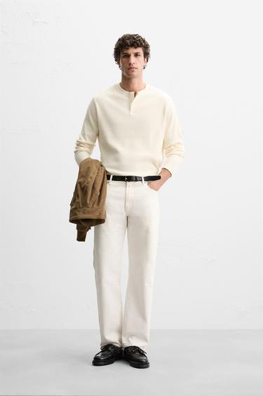 RIBBED TEXTURED T-SHIRT - Ecru by Zara - Image 0