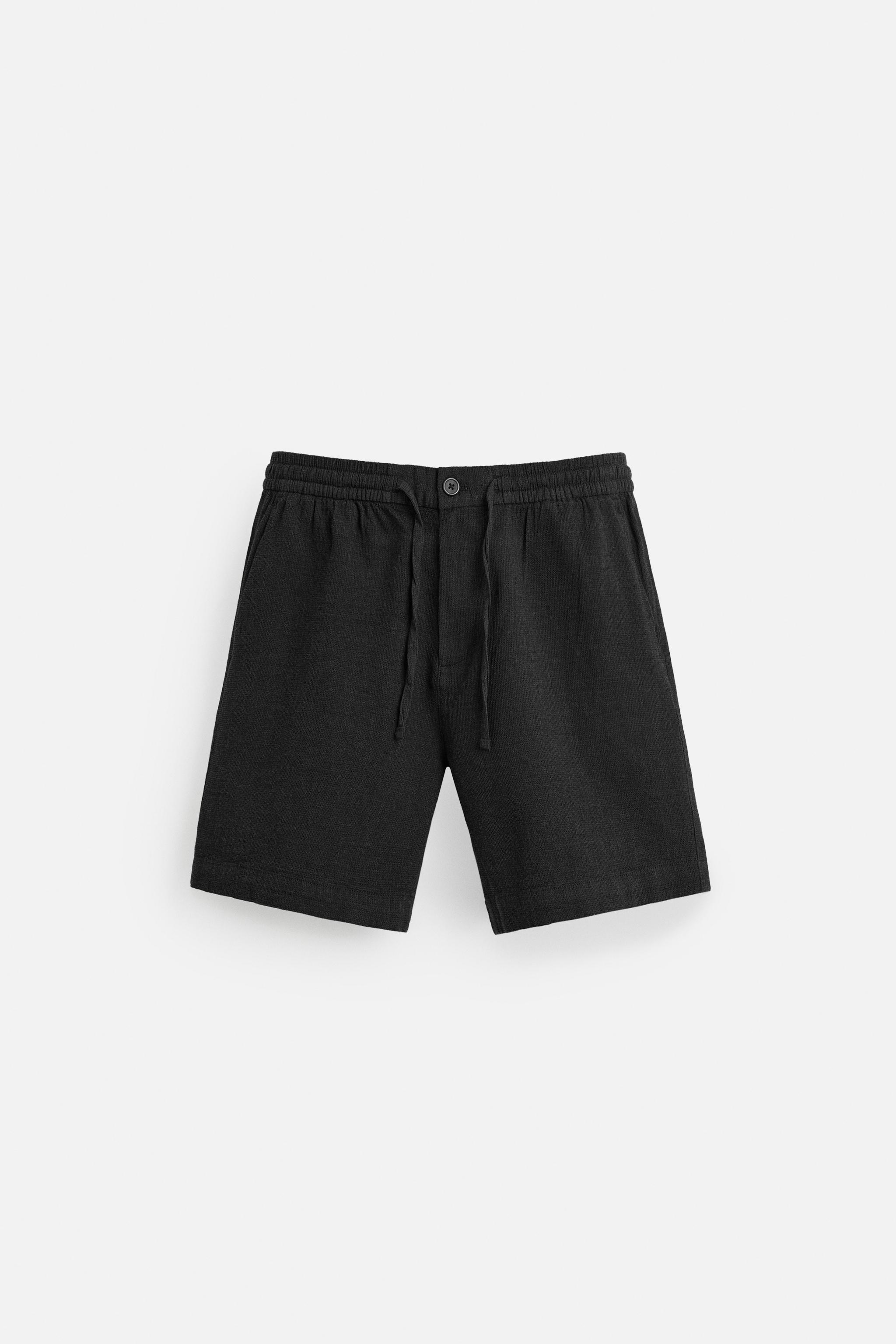 CHECKERED TEXTURED SHORTS - Dark gray | ZARA United States CHECKERED TEXTURED SHORTS - Dark gray | ZARA United States